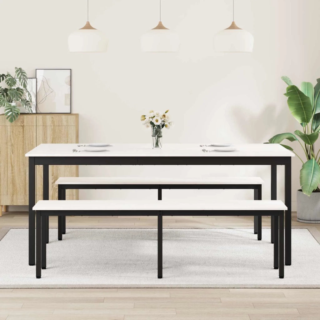 Tavolo da pranzo Bianco 180 x 90 x 75 cm Pino massello 892794