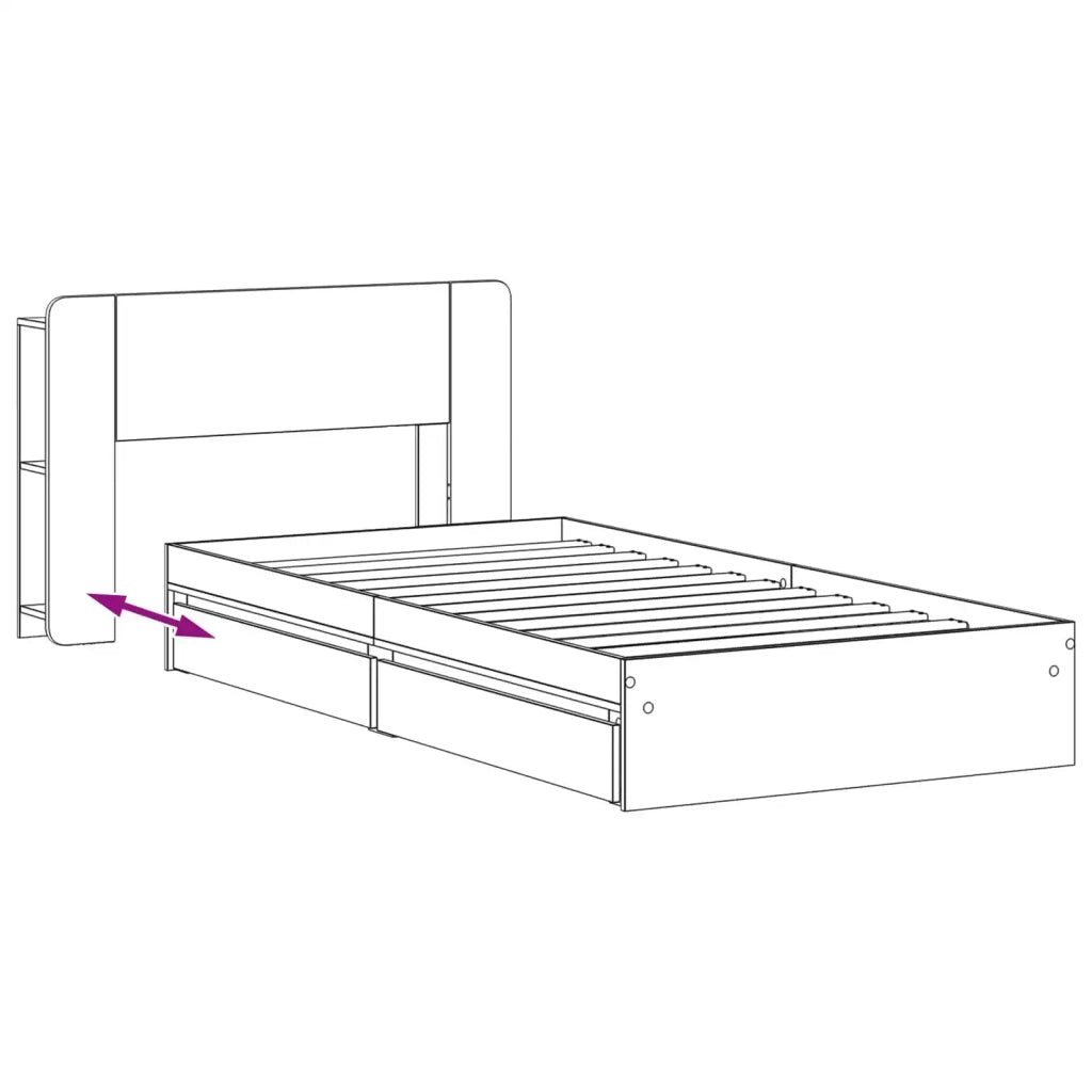 Telaio del letto con storage Grigio Cemento 90 x 190 cm 3433540