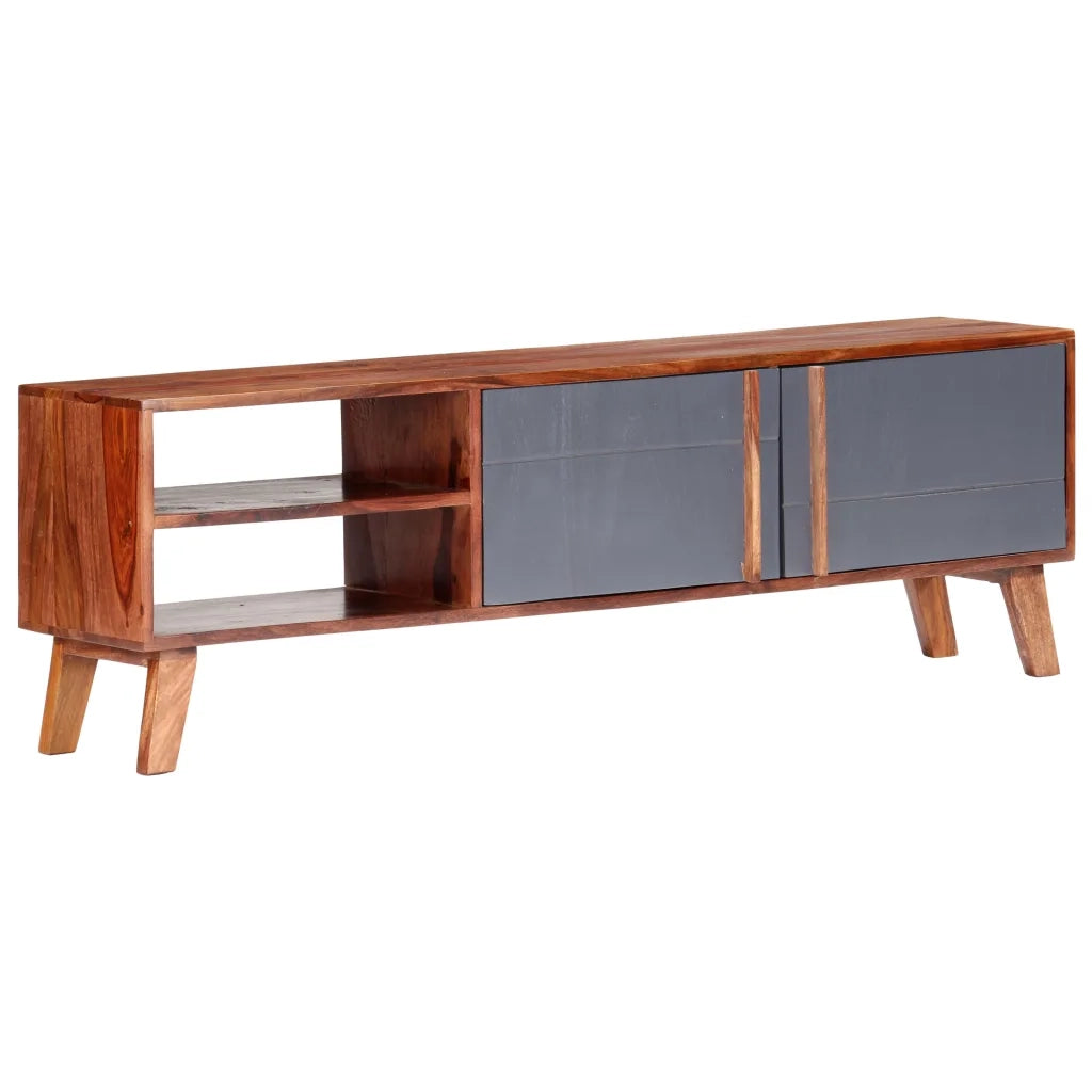 Mobile TV | Armadietto TV | Mobile Porta TV Grigio 140x30x45 cm in Legno Massello