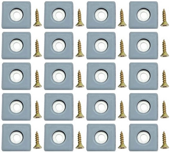 Supporti per mobili - 20 pezzi 25mm - Sostegno per mobili - Grigio - Gomme a Teflon - Sostituisci i supporti danneggiati - Adatto per...