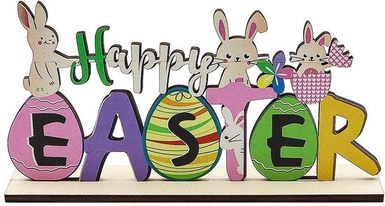 Decorazioni per tavola di Pasqua - Hanger in legno - Multicolore - Pezzi di centro tavola - Decorazioni di Pasqua - Ideali per Pasqua - 11 x 20 cm