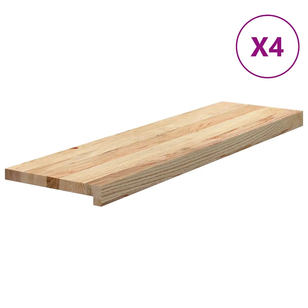 Gradini 4 pz 90x30x2 cm in Rovere Massello Non Trattato 3282901