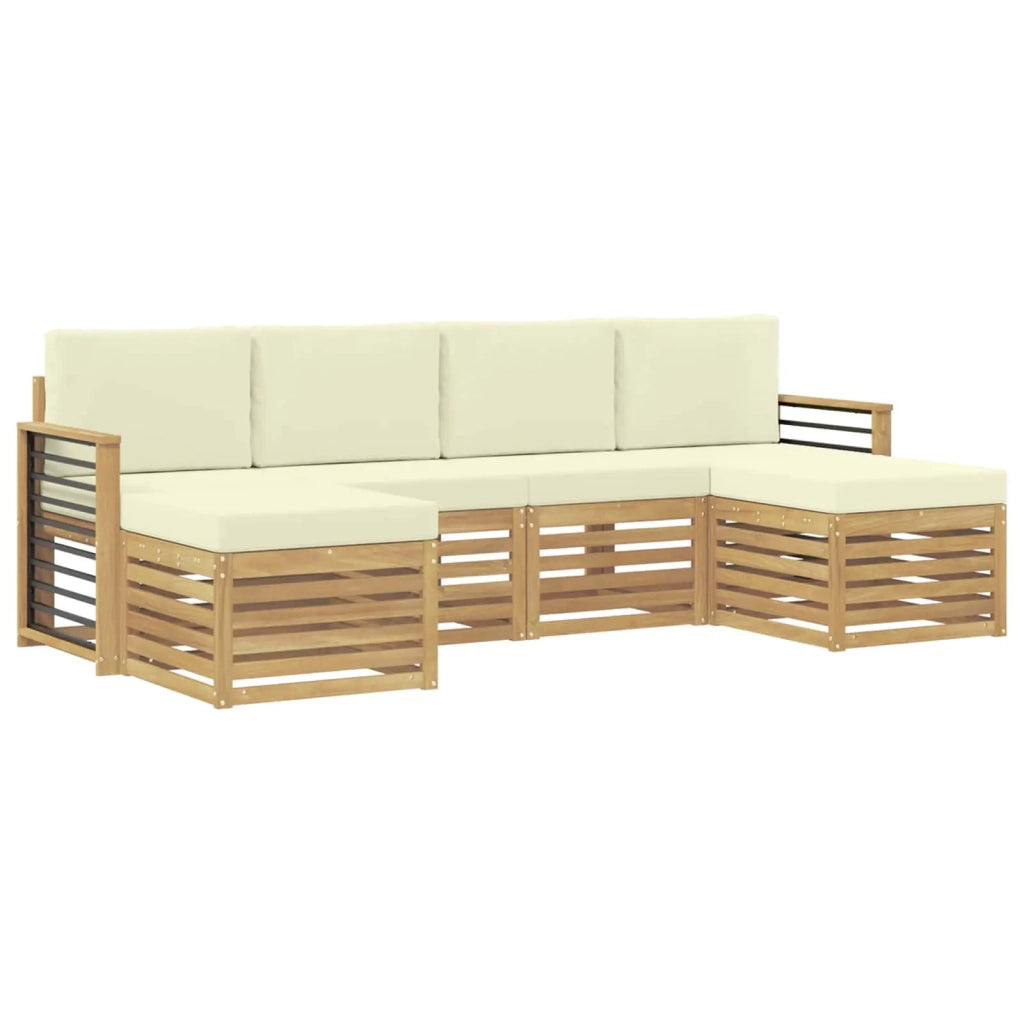Set di divani da esterno 6 pcs Bianco e Crema 3392285