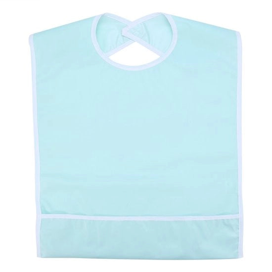 Bib per adulti - Protezione dalle macchie - Impermeabile - Gilet da pranzo - Idoneo per anziani e persone con disabilità - Verde chiaro - Lavabile PVC - Ideale per