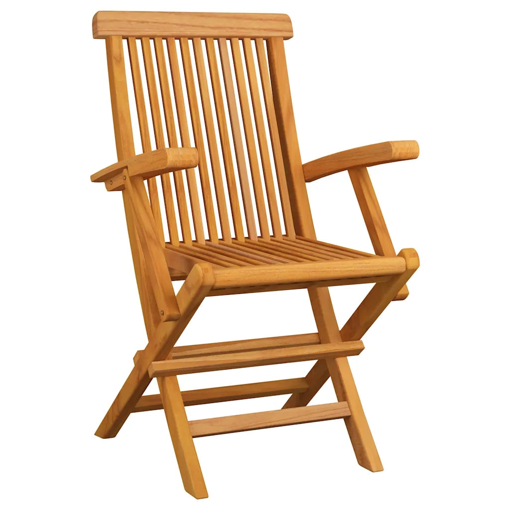 Sedie da Giardino con Cuscini Beige 3 pz | Sedie da Esterno Legno Massello di Teak