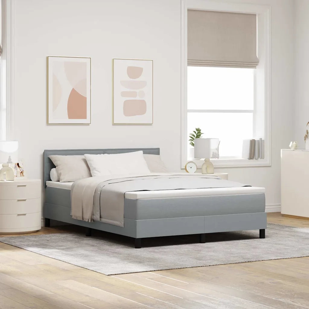 Letto a molle con materasso Grigio chiaro 140 x 200 cm Tessuto 3342135