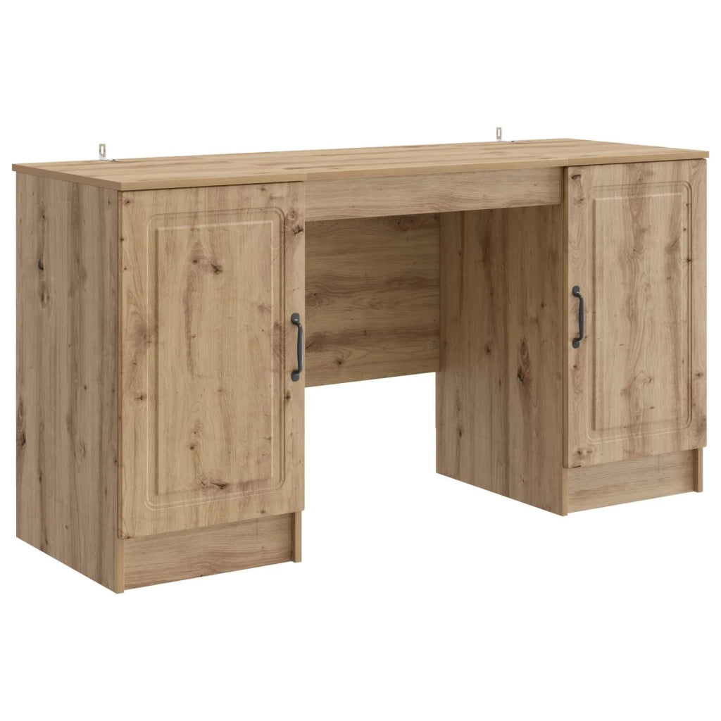 Scrivania | Tavolo da Ufficio con lo scaffale Rovere Artigianale 142,5 x 50 x 75 cm