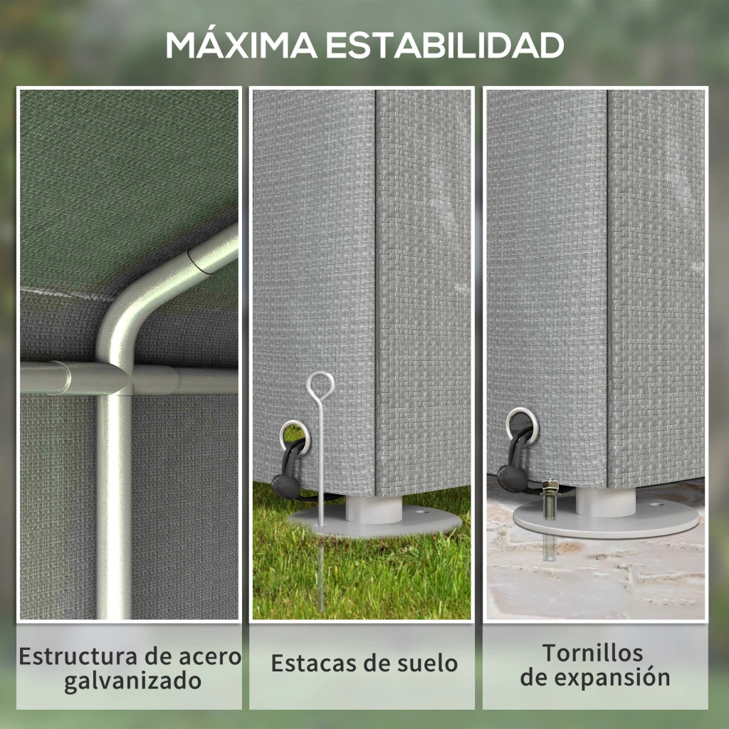Tenda da giardino per biciclette 1,6x2,2x1,7 m ¨C zephmum ¨C grigio chiaro impermeabile anti-UV