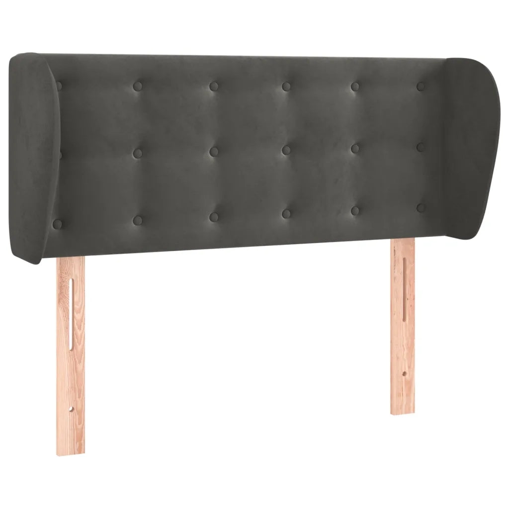 Testiera ad Orecchio Grigio Scuro 103x23x78/88 cm in Velluto 3117621