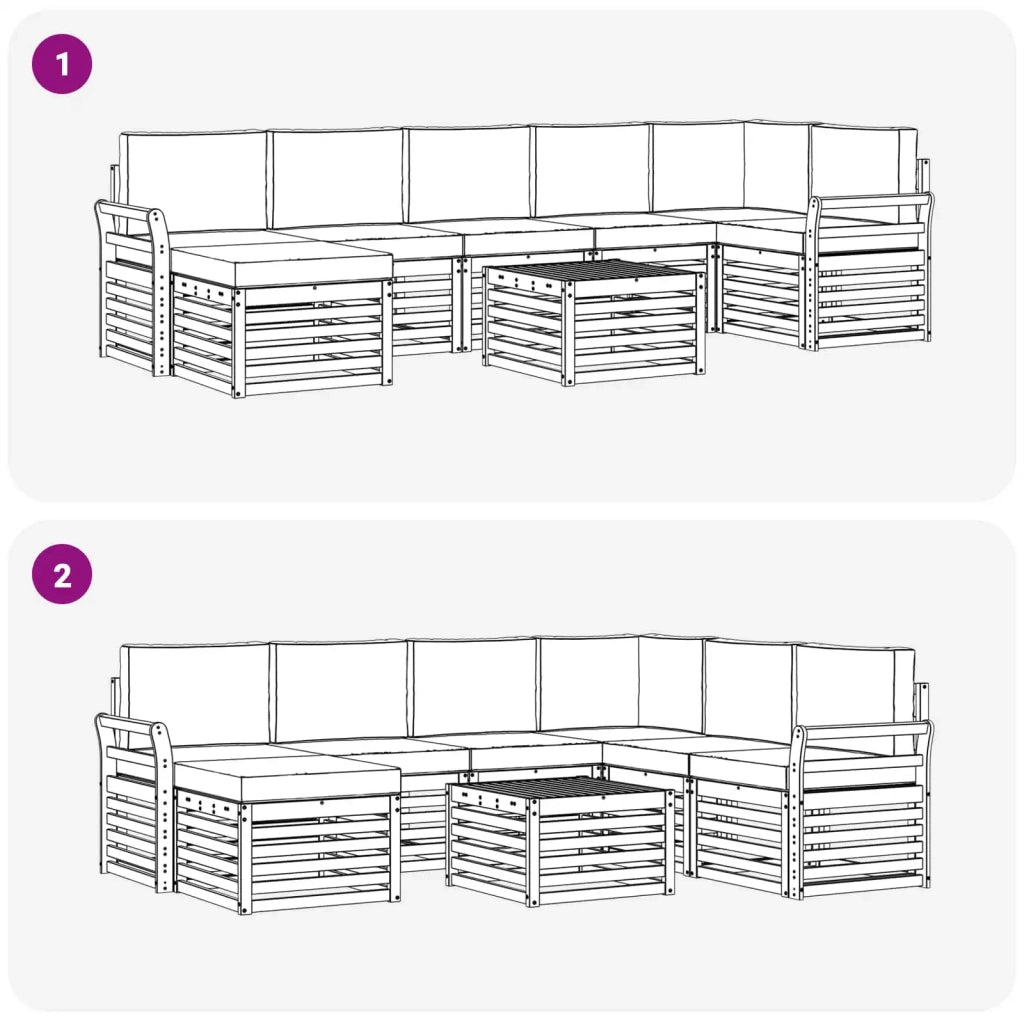 Set di divani da esterno 8 pcs Bianco e Antracite 3392237