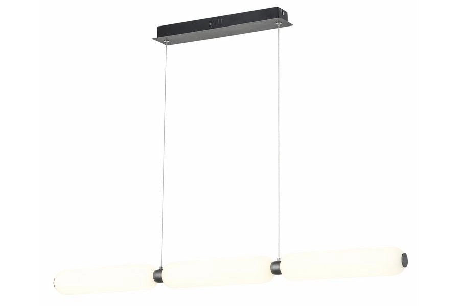Lampada a sospensione lineare nera Catkin LED 8W Reality