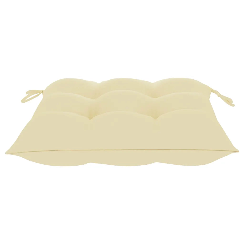 Sedie da Giardino 6 pz e Cuscini Bianco Crema Massello di Teak 3073048