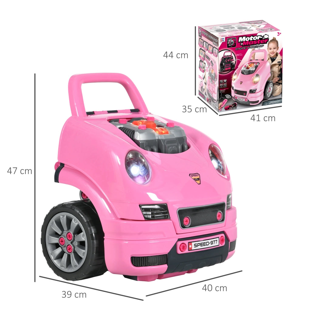 Set di Giochi per Bambini con Strumenti e Volante ¨C Zephmum ¨C Rosa 40x39x47 cm