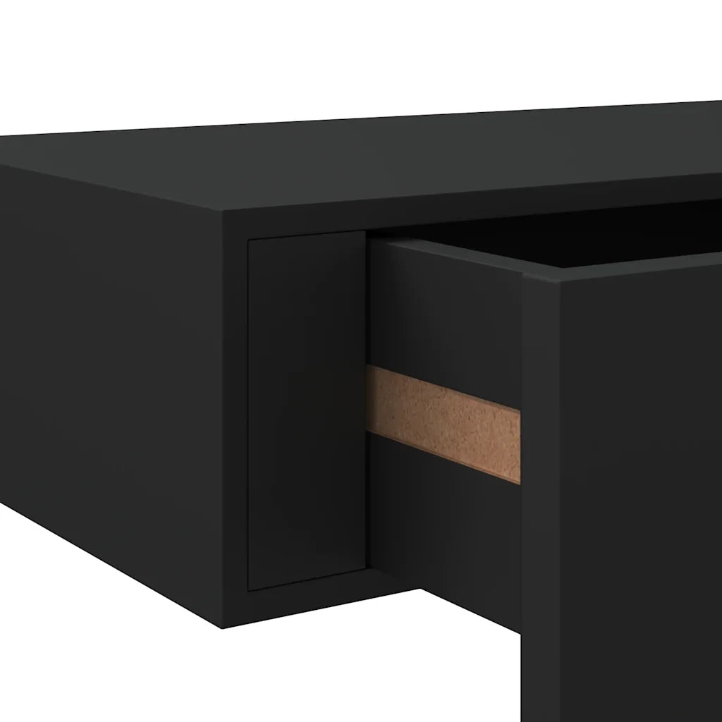 Scaffale con Cassetti da Parete | Mensola sospesa Nero 60x23,5x10 cm in MDF