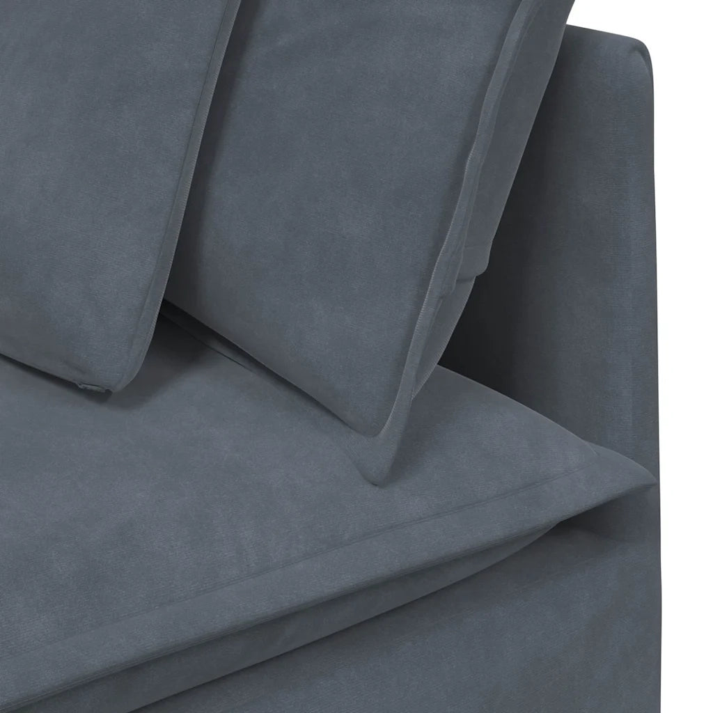 Divano Modulare con Cuscini in Velluto Grigio Scuro 3321250