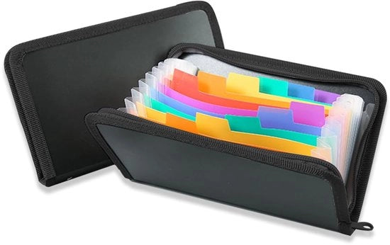 Organizzatore di coupon e bonifico, 2-pack, con 13 contenitori, organizzatore di documenti e contanti per coupon, bonifico, denaro contante, fatture e biglietti.