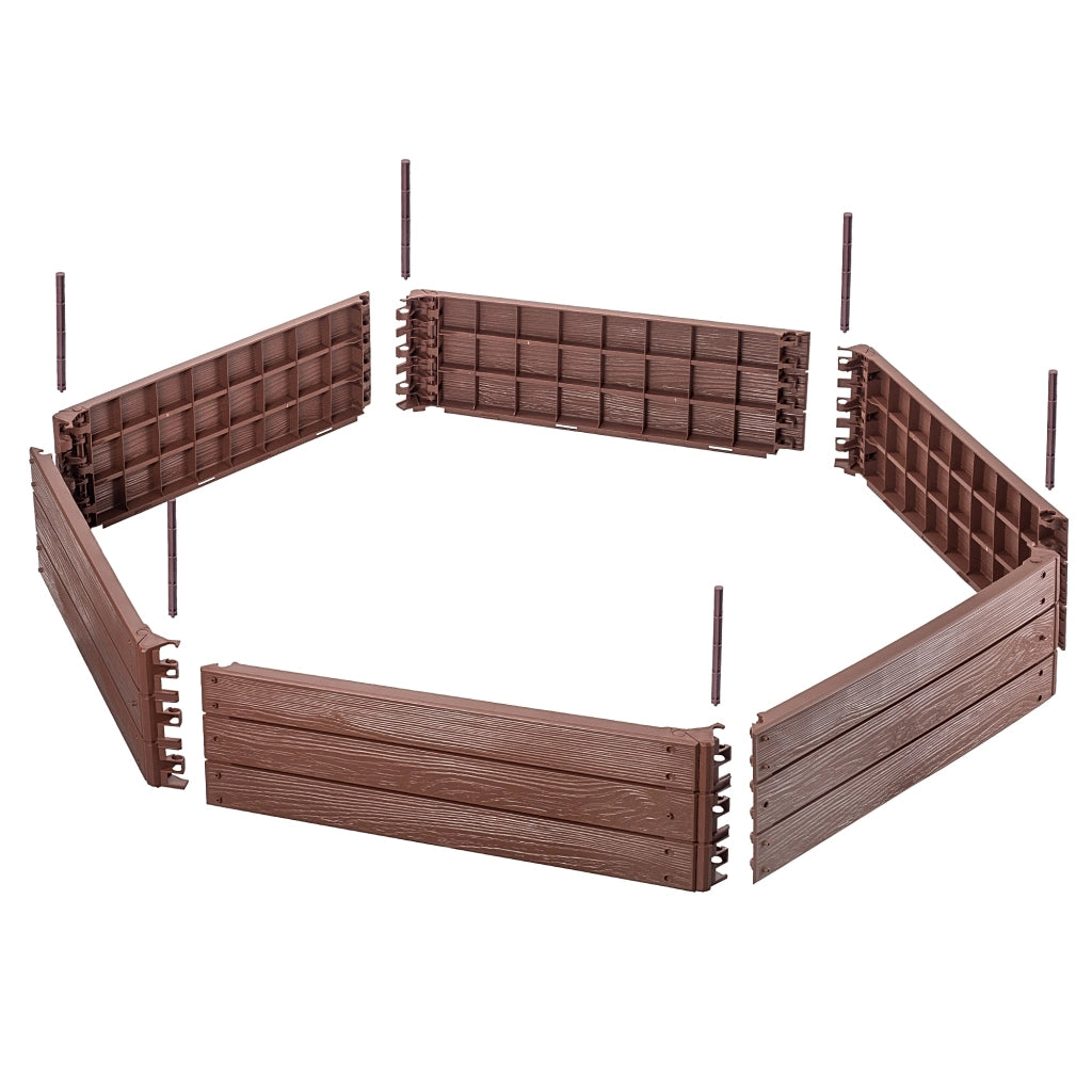 Aiuola rialzata per ortaggi KADAX, fioriera da giardino marrone 150x75 cm