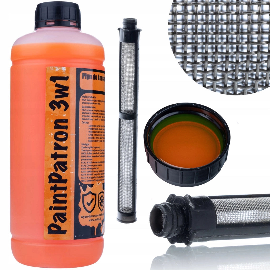 Set di Manutenzione per Spruzzatore Airless di Verniciatura – Rosfix PaintPatron 3in1 1L + Filtro 60 Mesh