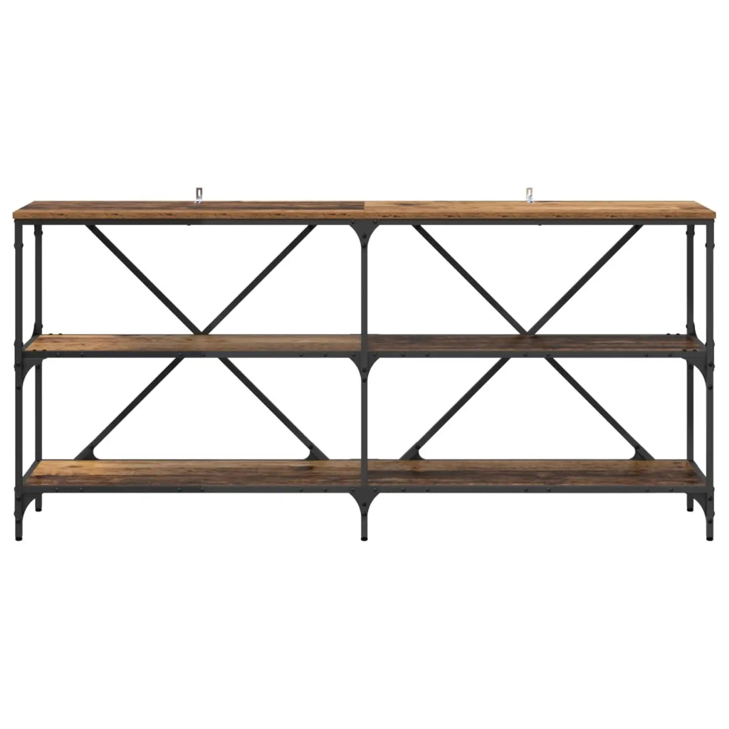 Tavolo consolle con lo scaffale Legno vecchio 160 x 30 x 75 cm 881902