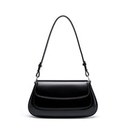 Borsa a tracolla Boston Shell in vera pelle nera