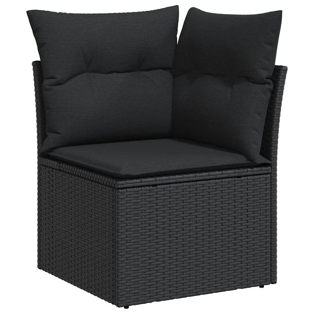 Set Divani da Giardino con Cuscini 7pz Nero Polyrattan 3326266