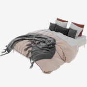 Letto matrimoniale 160 × 200 cm 2 posti, struttura bassa senza testiera, senza materasso, velluto beige