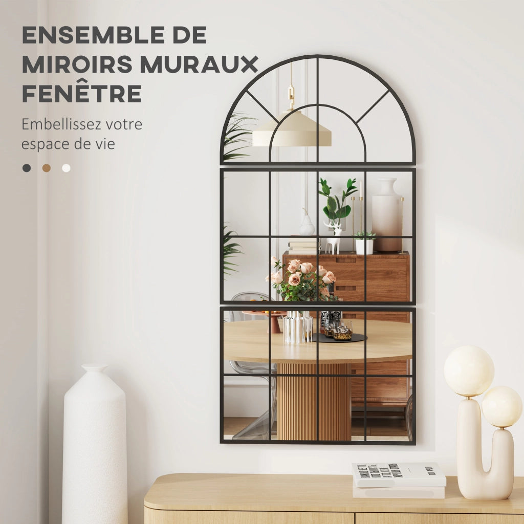 Specchio da parete ad arco ¨C Minimal ¨C 76x43 cm nero