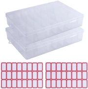 Scatole di Ordinamento Robuste - 2 Pezzi - 24 Celle - Transparenti - Riciclabili - Con Etichette Adesive - Materiale PP Duraturo - Scatola di Archiviazione