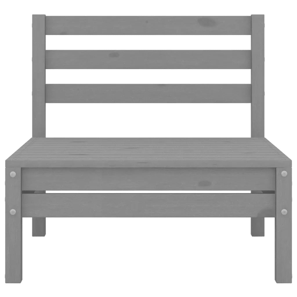 Set Divani da Giardino 3 pz in Legno Massello di Pino Grigio 806599