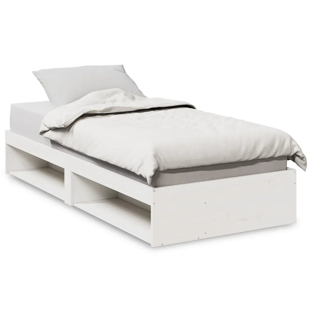 Letto singolo | Letto per adulti | Dormeuse senza Materasso Bianca 80x200 cm Legno Massello Pino