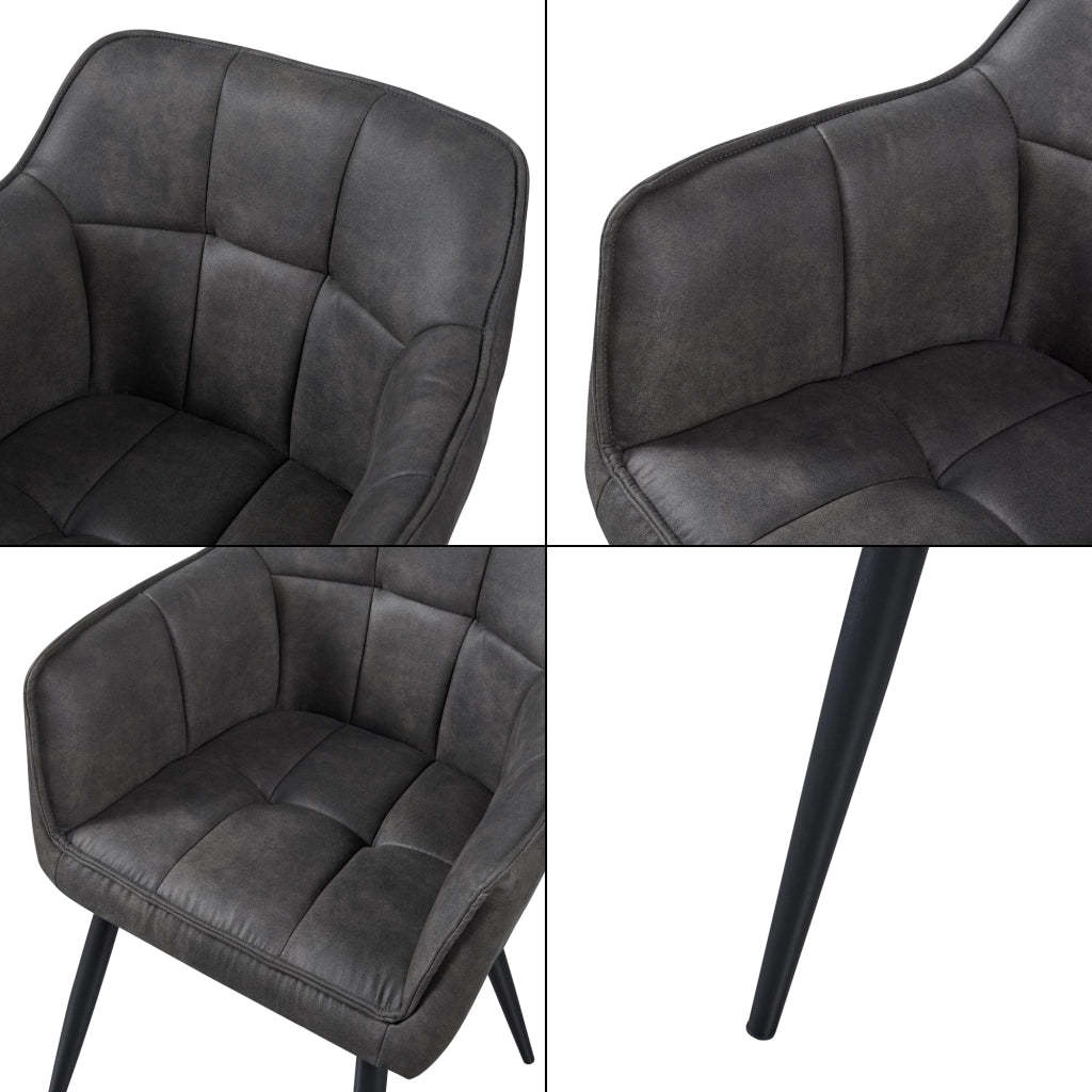 Sedia da pranzo in velluto 81 x 57 x 53 cm grigio scuro 03_0009201