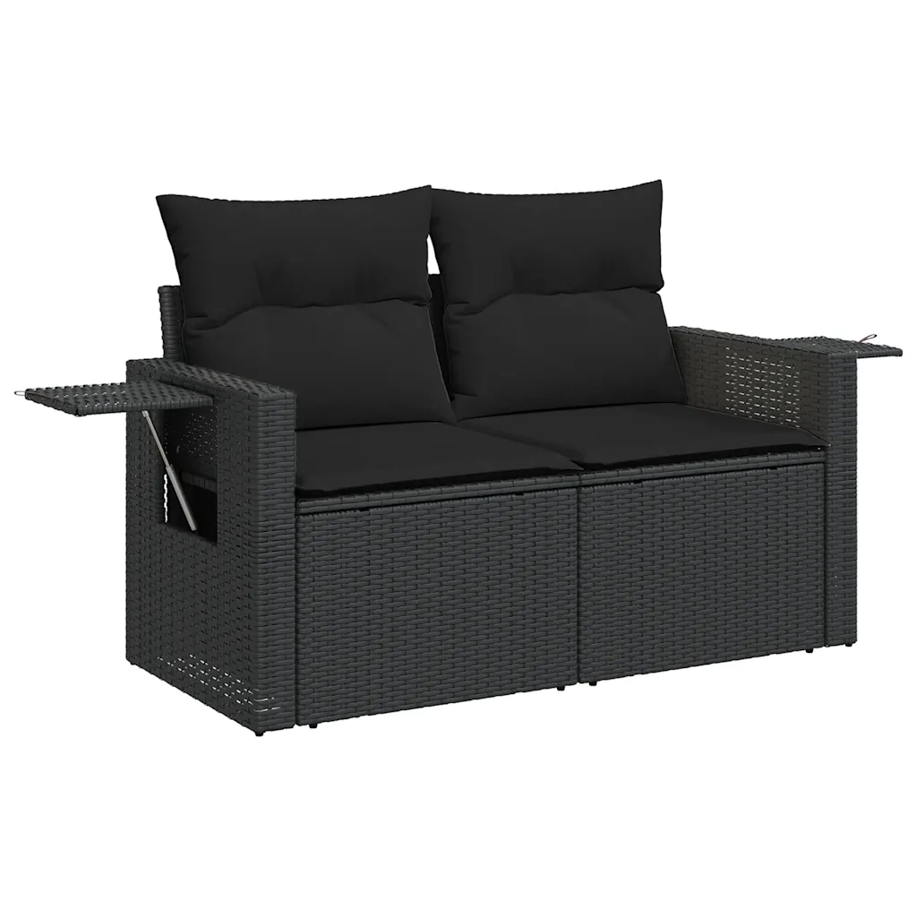 Set Divani da Giardino con Cuscini 7pz Nero Polyrattan 3267755