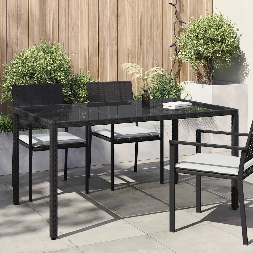 Tavolo da Giardino | Tavolino da esterno Nero 150 x 90 x 75 cm polyrattan