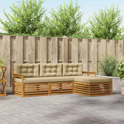 Set di divani da esterno con cuscino 4 pcs Naturale e Beige 3373248