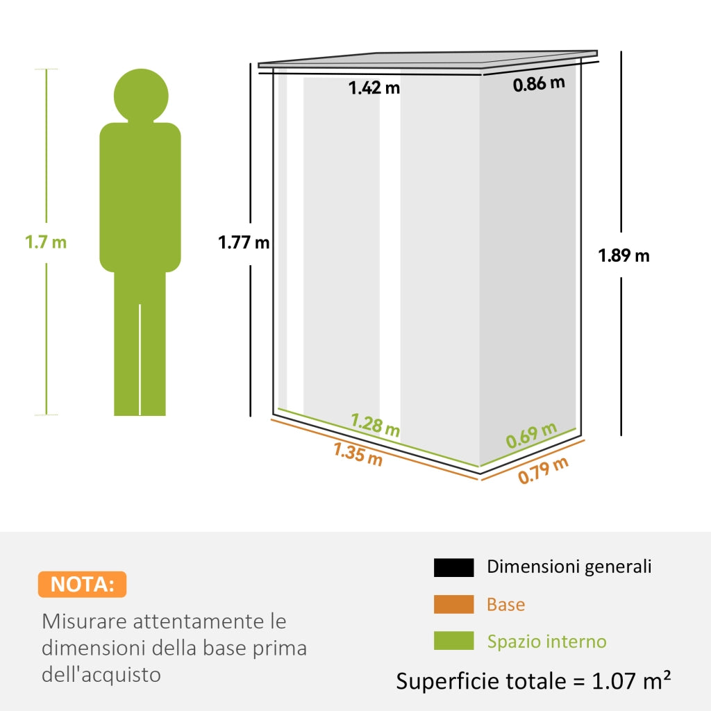 Capanno Attrezzi ¨C Minimal ¨C Giallo 142x86x189 cm
