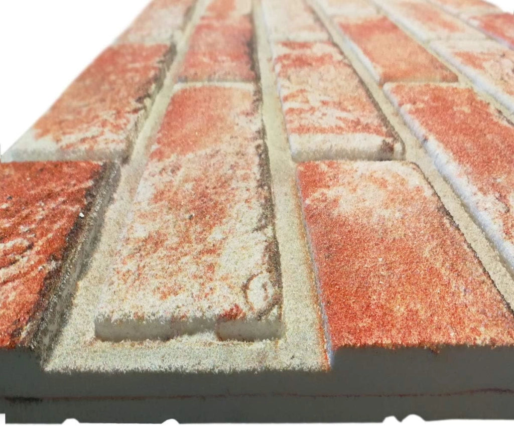 RETAIL BOX da 10 pannelli (5 MQ) - MATTONCINO ROSSO pannello finto mattone in EPS Resinato Misura 100x50 Cm spessore 2 cm