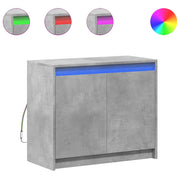 Credenza | Madia | Buffet da pranzo | Armadio da pranzo con LED Grigio Cemento 72x34x61 cm Legno Multistrato