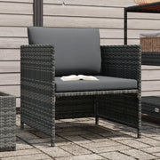 Divano da Giardino con Cuscini Grigio in Polyrattan 313496