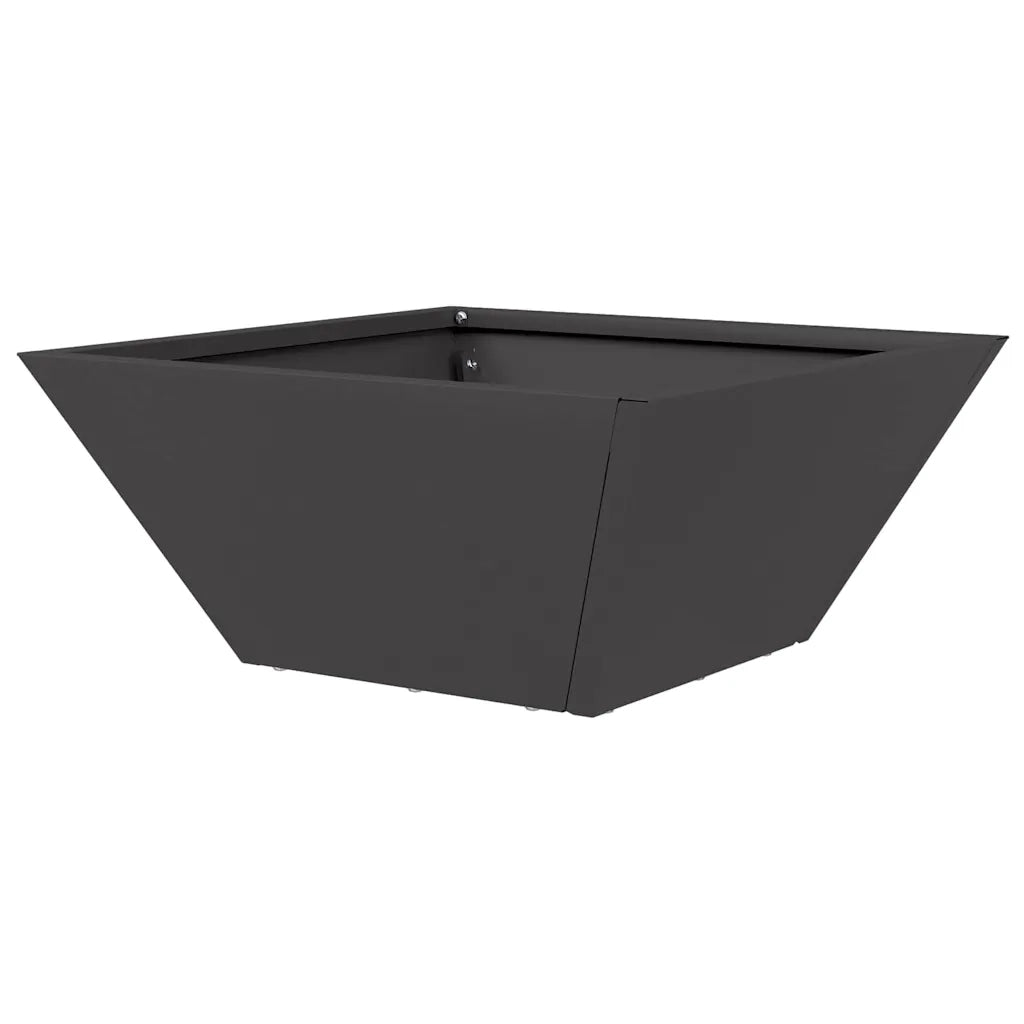 Fioriera da giardino trapezoidale moderna 35 x 35 x 15 cm in acciaio laminato a freddo nero codice 02_0052354.