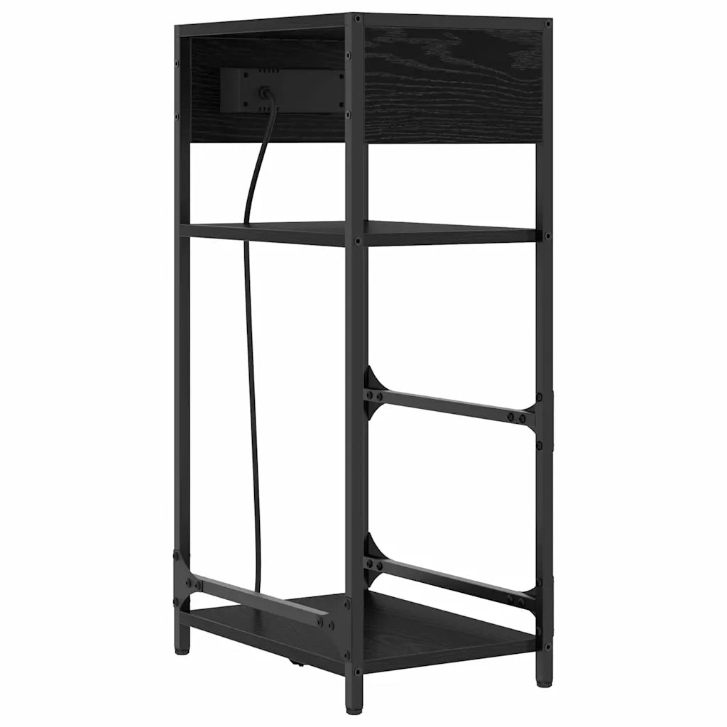 Armadio da Notte Rovere Nero 40 x 27 x 76 cm Legno multistrato 859570