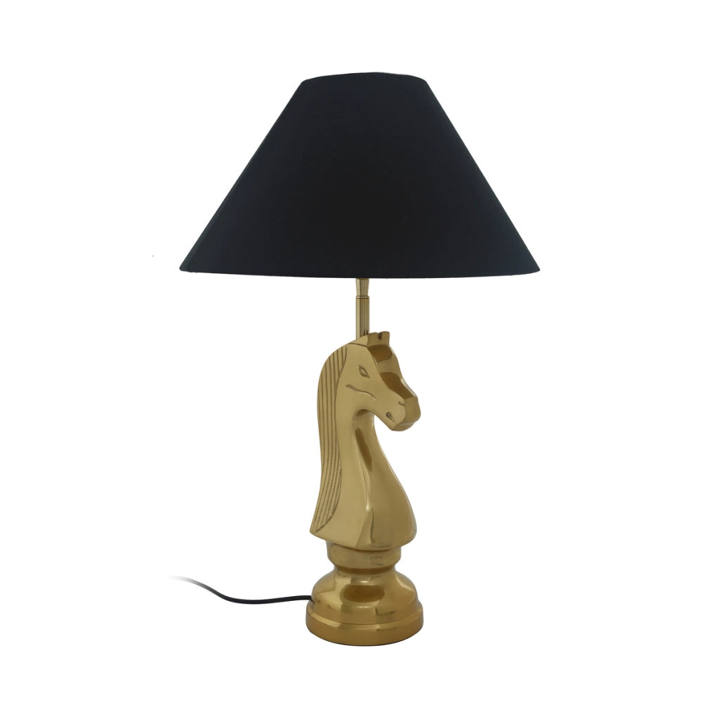 Lampada da tavolo Bishop in metallo con base a scacco