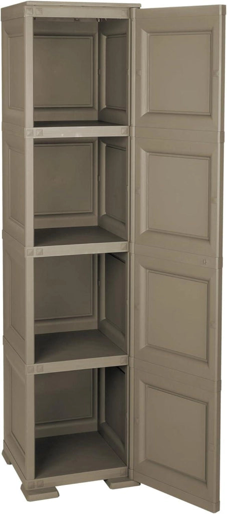 ARMADIO A COLONNA CON 4 RIPIANI E 1 ANTA LISCIA TOUPE DIMENSIONI 40X43X164H CM