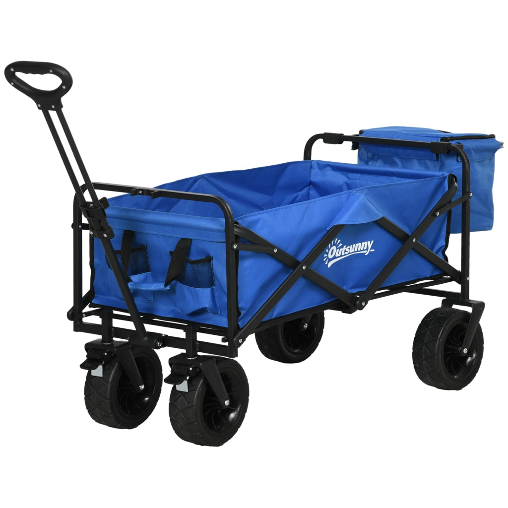 Carrello da Giardino 110L con Maniglia Telescopica e Borsa Termica 15L ¨C Xylo ¨C Acciaio Blu