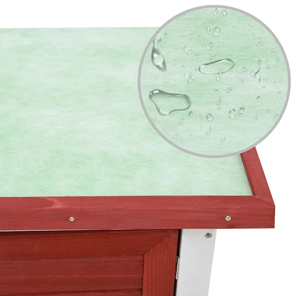 Conigliera per Esterni con 1 Porta Rosso in Legno CFW8527397