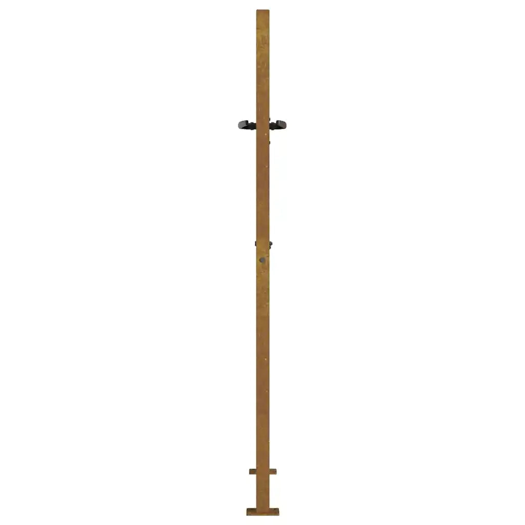 Cancello da giardino 100x125 cm in acciaio Corten e design in bambù 153186