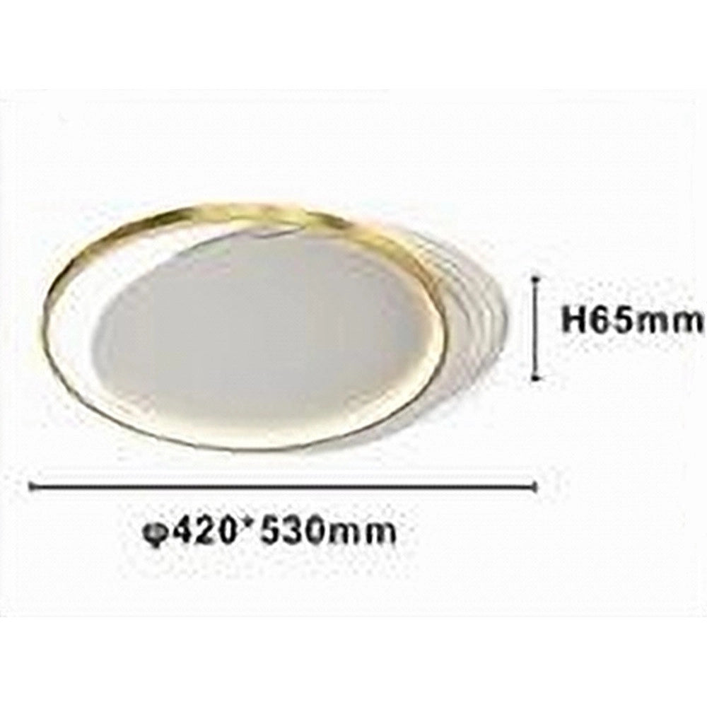 Trade Shop - Plafoniera Led 30watt Cerchio Oro Lampadario Da Soffitto Tondo Luce Fredda 70722 -