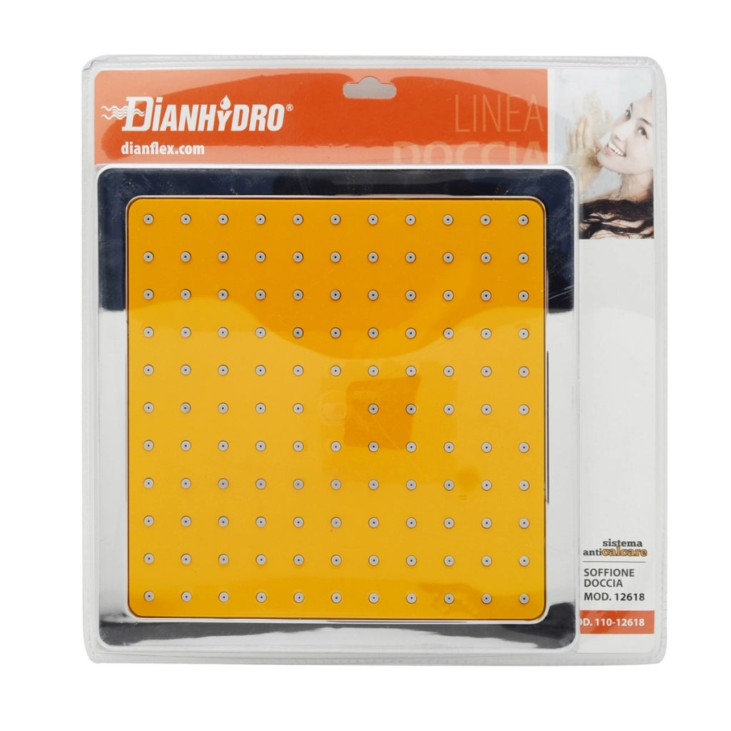SOFFIONE DOCCIA QUADRO MODELLO 12618  MM 200- Rosso- DH- pezzi 1