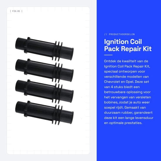 Kit di riparazione per ontsteking - 4x set - compatibile con Opel/Aevo - gomma - MPN: 95514599/55579072/25195107/55577898 - bobina
