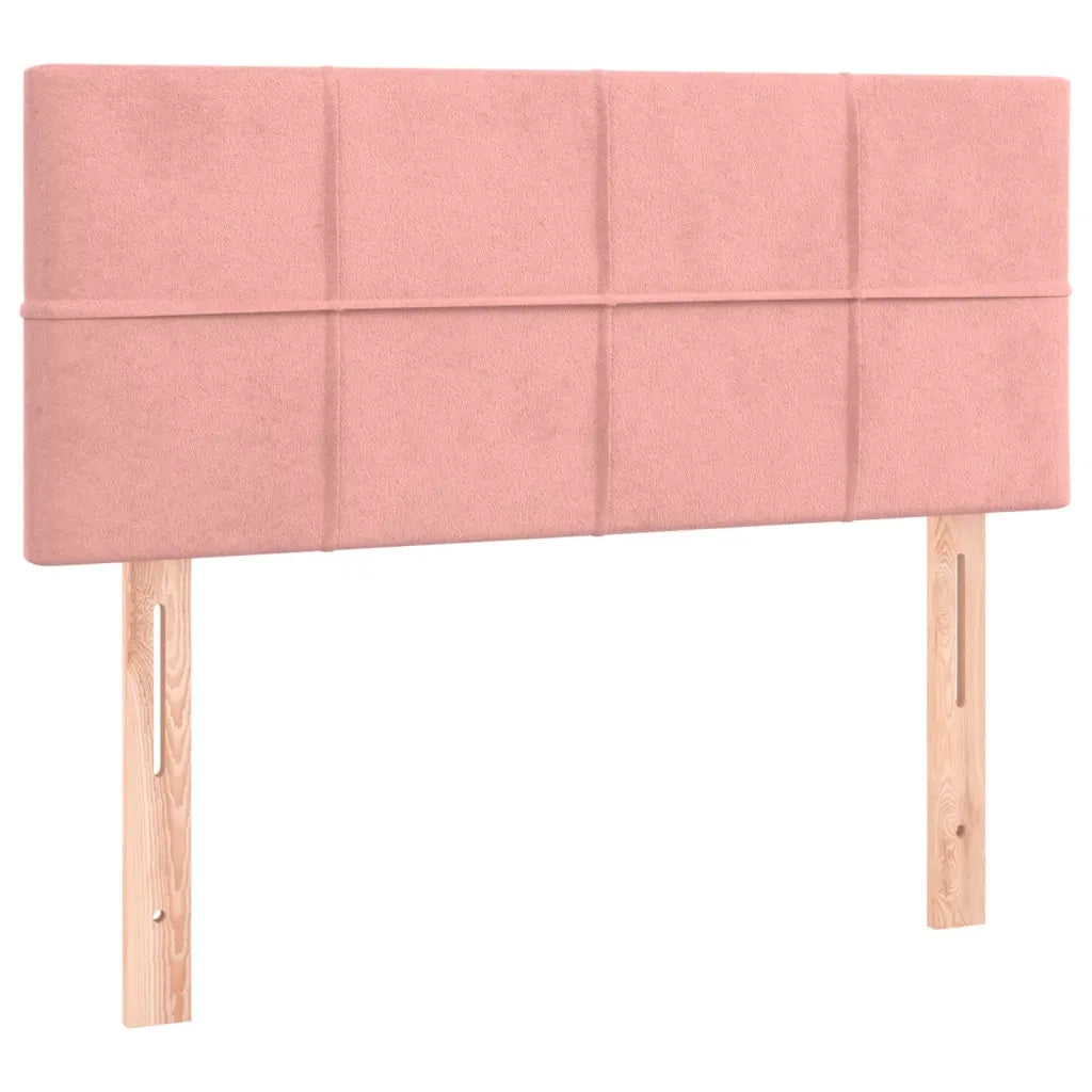Letto a Molle con Materasso e LED Rosa 90x190 cm in Velluto 3134380