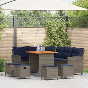 Set Divani da Giardino 6 pz con Cuscini a Forma di L Polyrattan